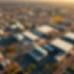 Aerial view of Dubai's industrial park showcasing diverse facilities