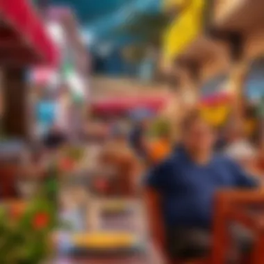 Diverse Culinary Experiences Along JBR Beach A bustling dining scene showcasing diverse culinary styles at JBR