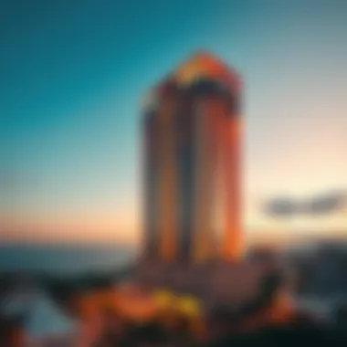 Lago Vista Tower A at Sunset Stunning architectural view of Lago Vista Tower A at sunset