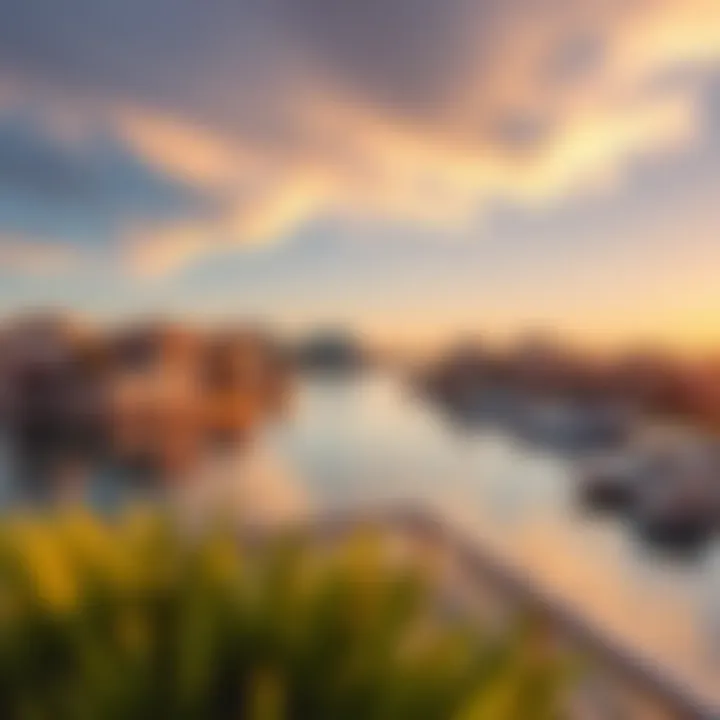 Stunning waterfront view of Lagoons Damac highlighting the community lifestyle