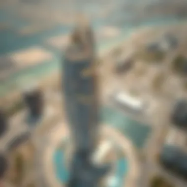 Strategic Location: Laguna Tower's Real Estate Impact Bird's eye view of Laguna Tower and its strategic location within Dubai's real estate market