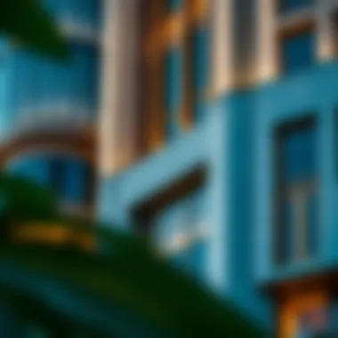 Architectural details of Lilium Tower's facade