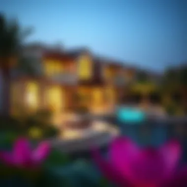 Luxury residential properties overlooking the creek beach, emphasizing high-value real estate.