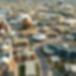 Aerial view of Masdar City showcasing its green architecture