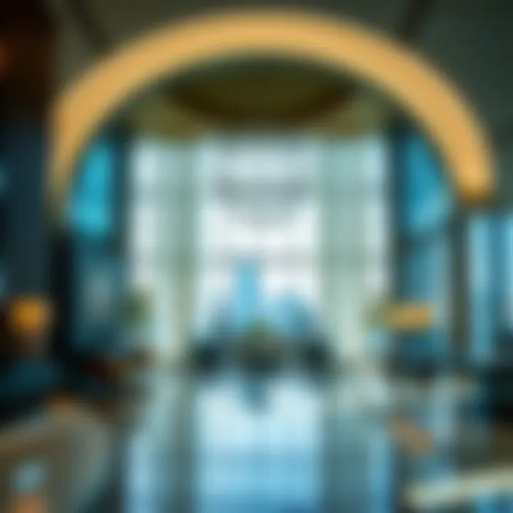 Interior design elements of the Meera Building highlighting modern aesthetics