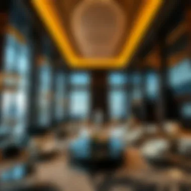 Luxurious lobby interior of Metropolis Tower