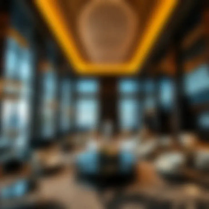 Luxurious lobby interior of Metropolis Tower