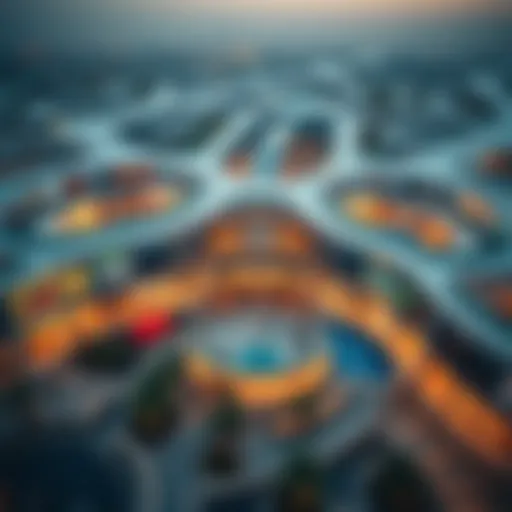 Aerial view of Meydan One Mall showcasing its modern architecture