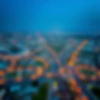 Aerial view of Mirdif Hills showcasing its proximity to major roads