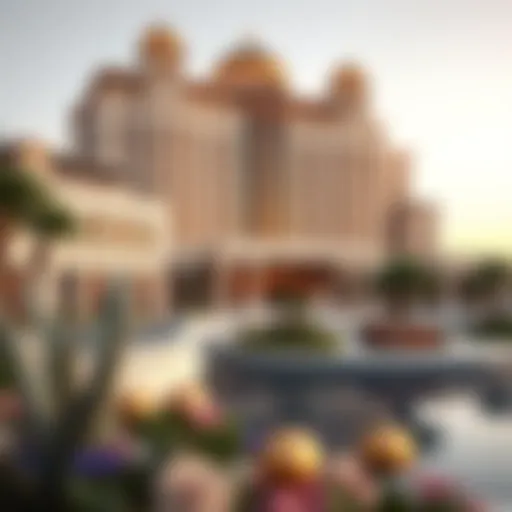 Majestic view of Nad Al Sheba Palace showcasing its grandeur