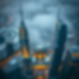 Aerial view of Nation Towers showcasing its architectural grandeur