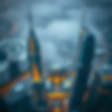 Aerial view of Nation Towers showcasing its architectural grandeur