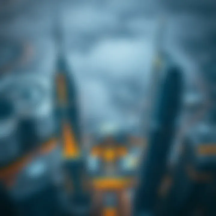 Aerial view of Nation Towers showcasing its architectural grandeur