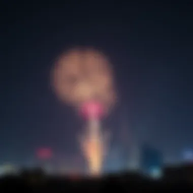 Fireworks Display on UAE National Day Celebratory fireworks lighting up the night sky during UAE National Day