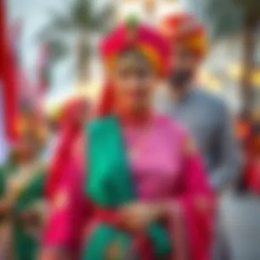 Colorful traditional attire worn during UAE National Day celebrations