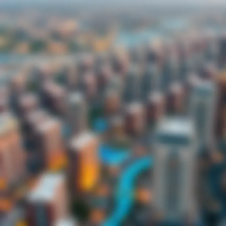 Aerial View of Real Estate Developments Aerial view of Dubai's thriving real estate developments