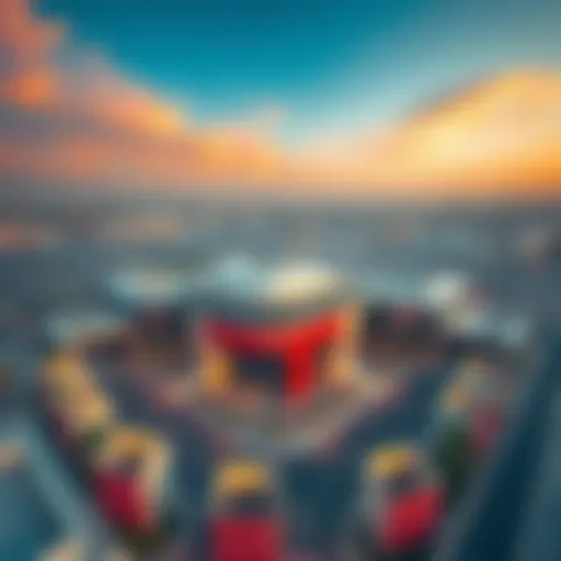 Aerial view of Emirates Post office in Khalifa City