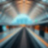 A stunning view of Dubai Metro station design showcasing modern architecture