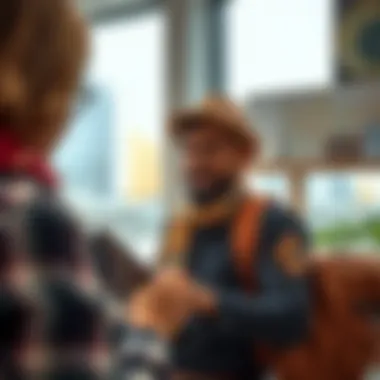 Personalized Travel Planning A traveler consulting with a local travel agent about an itinerary