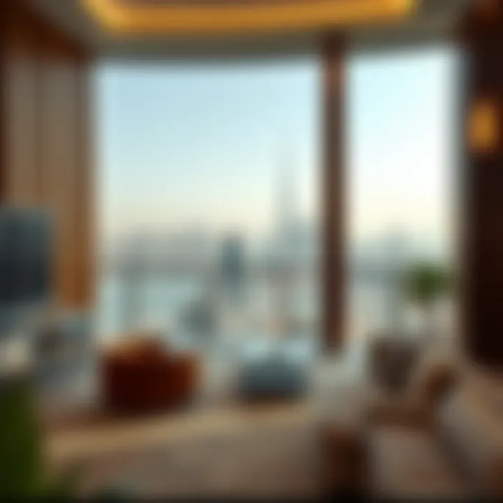 Panoramic views of Dubai skyline from Nobu Residence