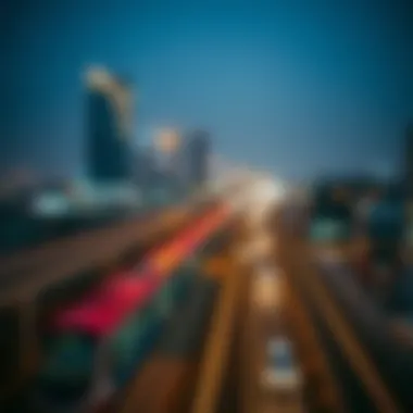 Connectivity in Dubai: Metro and Road Network Transport connectivity in Dubai with metro and roads