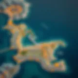 Detailed map of Reem Island highlighting key features