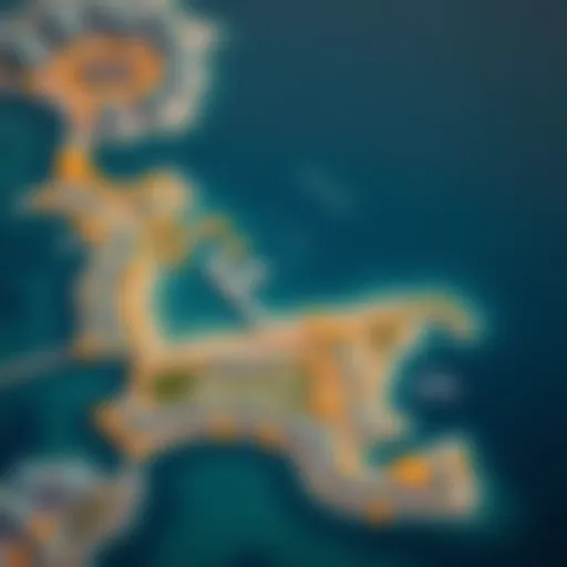 Detailed map of Reem Island highlighting key features