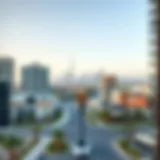 A stunning skyline view of Jumeirah Village Circle showcasing modern architecture.
