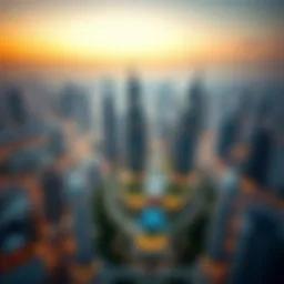 Stunning aerial view of Safa Two Towers showcasing its unique architecture