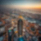 Aerial view of Shaha Tower showcasing its unique architecture