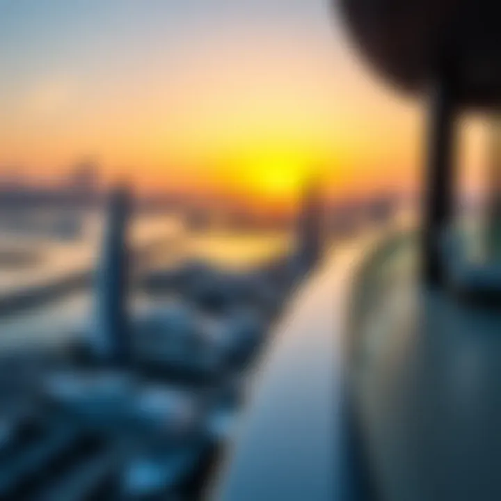 Panoramic sunset view from Sobha Dubai Harbour
