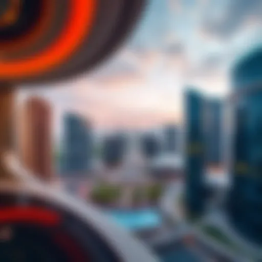 A panoramic view of Staybridge Internet City showcasing modern architecture and skyline