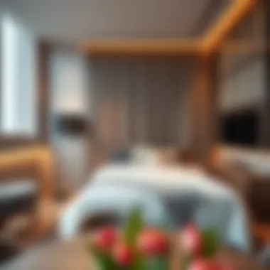 Modern Studio Apartment in International City A stylish studio apartment in International City showcasing modern decor