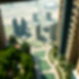 Aerial view of مشرف بارك showcasing lush greenery