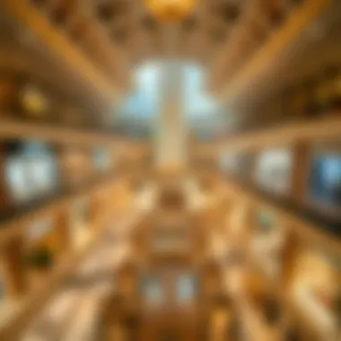 Luxurious Shopping Experience Aerial view of a luxurious shopping mall in Dubai