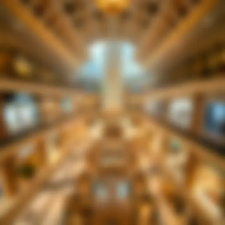 Luxurious Shopping Experience Aerial view of a luxurious shopping mall in Dubai