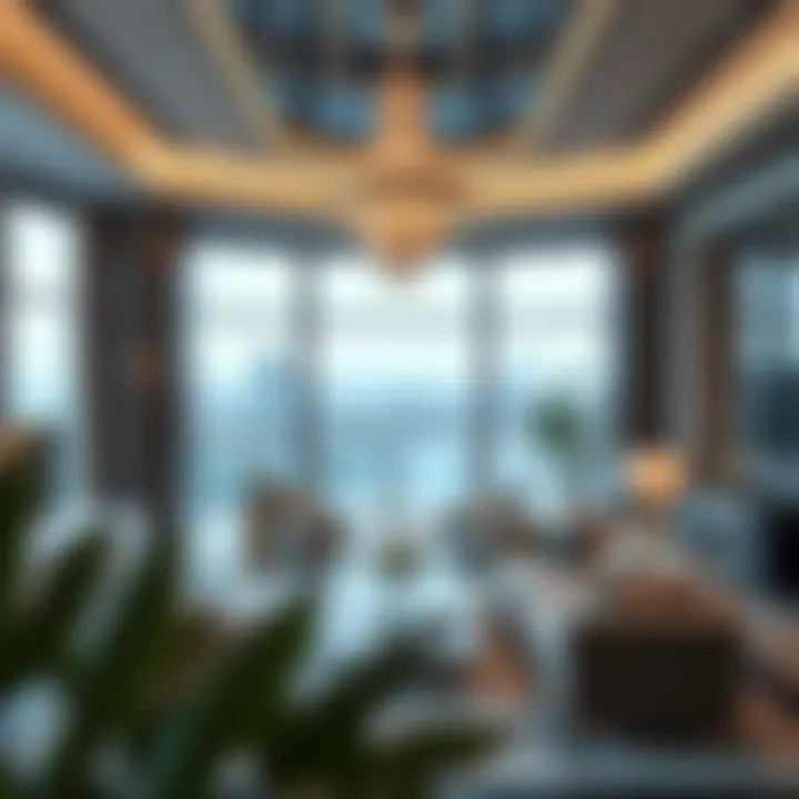 Interior design showcasing luxury elements within Rolex Tower