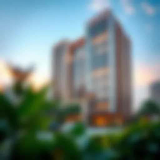 Exterior view of Unestate Prime Tower showcasing its modern architecture