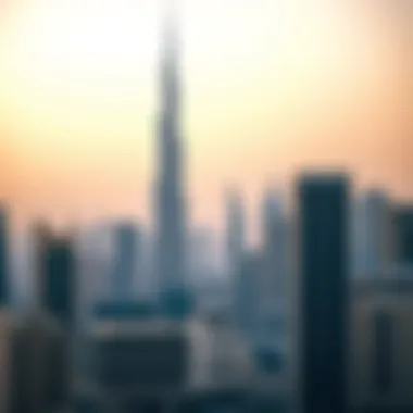 The stunning Burj Khalifa towering over the Dubai skyline