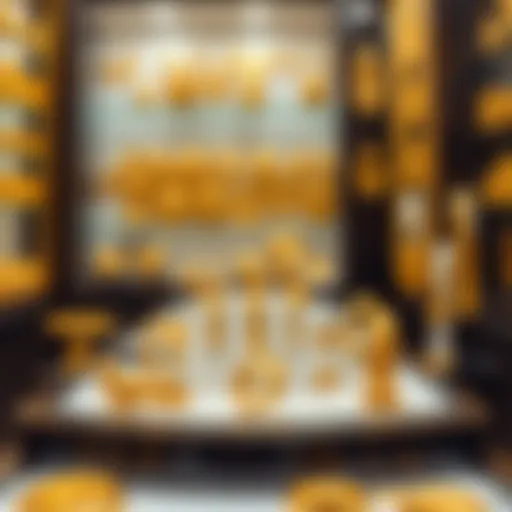 Diverse Gold Alloys in UAE Jewelry A variety of gold alloys showcased in a local UAE jewelry store.