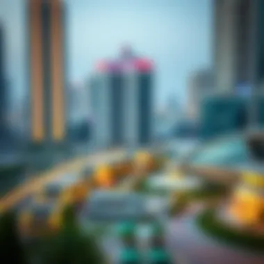 Key Amenities in Khalifa City Map highlighting key amenities in Khalifa City such as parks and shopping centers