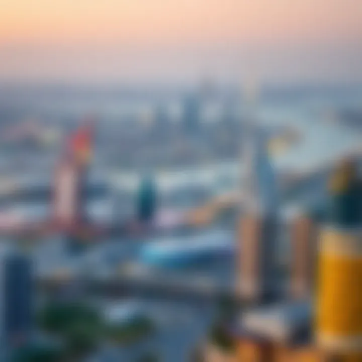 UAE Economic Landscape A scenic view of iconic UAE landmarks representing the dynamic economic landscape.
