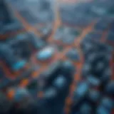 Aerial view of Dubai showcasing partitioned urban areas