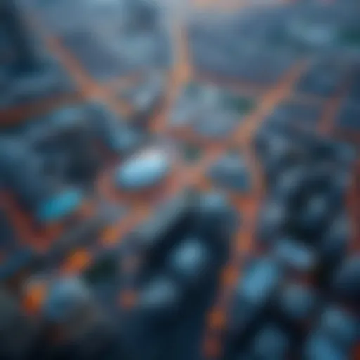 Aerial view of Dubai showcasing partitioned urban areas