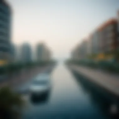 Real Estate Growth by Dubai Water Canal Modern developments along the banks of Dubai Water Canal, illustrating real estate growth