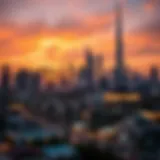 Dubai skyline during Ramadan sunset