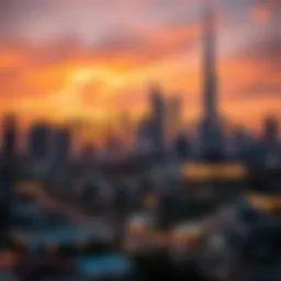 Dubai skyline during Ramadan sunset