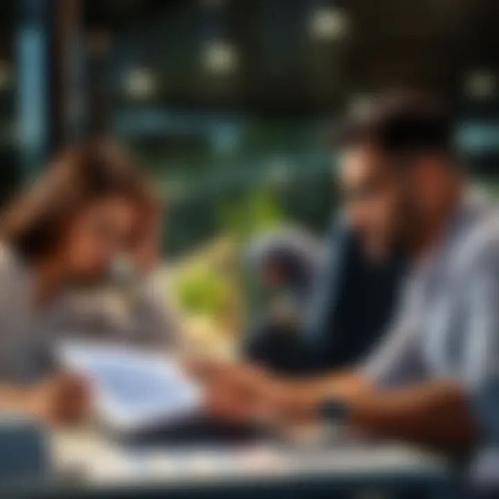 Investors analyzing data and making decisions