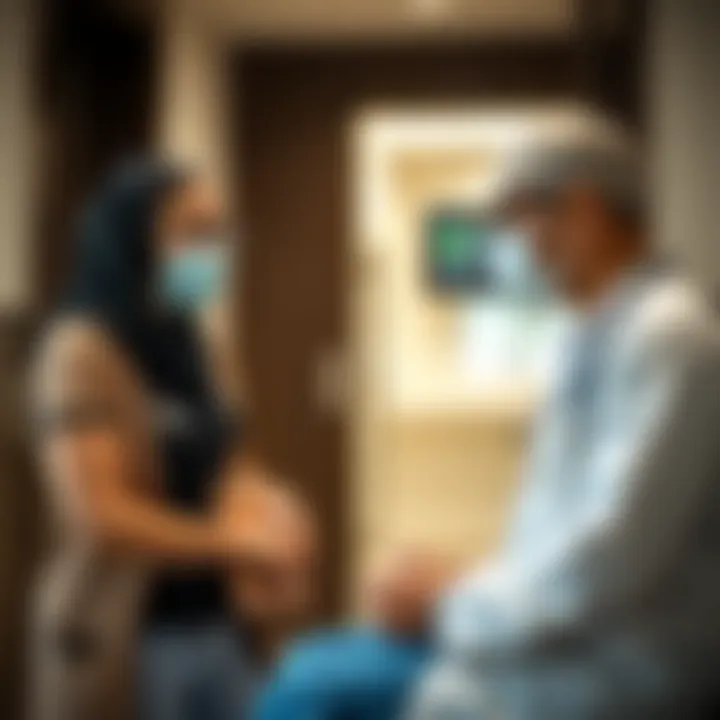 Healthcare Services in the UAE A healthcare professional interacting with a patient in a clinic