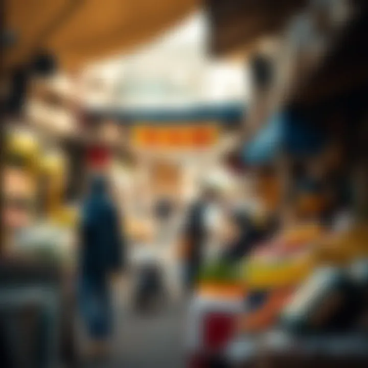 Lifestyle and Market Dynamics in the UAE A vibrant market scene depicting lifestyle expenses in the UAE